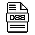 Dss file type icons. Audio extension icon outline design. Vector Illustrations Royalty Free Stock Photo