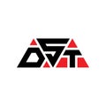 DST triangle letter logo design with triangle shape. DST triangle logo design monogram. DST triangle vector logo template with red Royalty Free Stock Photo
