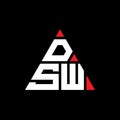 DSW triangle letter logo design with triangle shape. DSW triangle logo design monogram. DSW triangle vector logo template with red Royalty Free Stock Photo