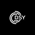 DSY letter logo design on black background. DSY creative initials letter logo concept. DSY letter design