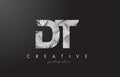 DT D T Letter Logo with Zebra Lines Texture Design Vector.