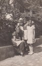 DT00036 HUNGARY CIRCA 1930`s Little Girls and Young Ladies on a vintage photo