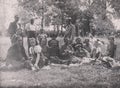 DT00031 HUNGARY, ZUGLIGET CIRCA 1930`s Picnic Group Photo Royalty Free Stock Photo