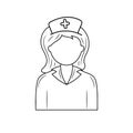 Simple Nurse vector illustration, linear style pictogram avatar