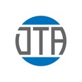 DTA letter logo design on white background. DTA creative initials circle logo concept
