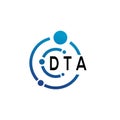 DTA letter logo design on white background. DTA creative initials letter logo concept. DTA letter design
