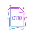 DTD file type icon design vector Royalty Free Stock Photo