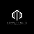 DTD letter logo design with polygon shape. DTD polygon and cube shape logo design. DTD hexagon vector logo template white and Royalty Free Stock Photo