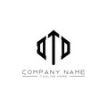 DTD letter logo design with polygon shape. DTD polygon and cube shape logo design. DTD hexagon vector logo template white and Royalty Free Stock Photo