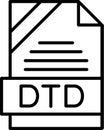 DTD Outline Vector Icon Royalty Free Stock Photo