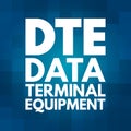 DTE - Data Terminal Equipment acronym, technology concept background Royalty Free Stock Photo