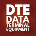 DTE - Data Terminal Equipment acronym, technology concept background Royalty Free Stock Photo