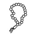 Muslim prayer beads with hand drawn sketching vector illustration