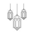 Islamic Lantern with hand drawn sketching vector illustration