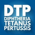 DTP - Diphtheria Tetanus Pertussis acronym, medical concept background