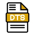 Dts file icon. flat audio file, icons format symbols. Vector illustration. can be used for website interfaces, mobile applications Royalty Free Stock Photo
