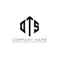 DTS letter logo design with polygon shape. DTS polygon and cube shape logo design. DTS hexagon vector logo template white and Royalty Free Stock Photo