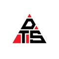 DTS triangle letter logo design with triangle shape. DTS triangle logo design monogram. DTS triangle vector logo template with red Royalty Free Stock Photo