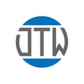 DTW letter logo design on white background. DTW creative initials circle logo concept. Royalty Free Stock Photo