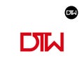 DTW Logo Letter Monogram Design INitials Royalty Free Stock Photo