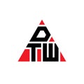 DTW triangle letter logo design with triangle shape. DTW triangle logo design monogram. DTW triangle vector logo template with red Royalty Free Stock Photo