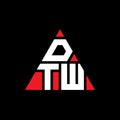 DTW triangle letter logo design with triangle shape. DTW triangle logo design monogram. DTW triangle vector logo template with red Royalty Free Stock Photo