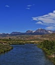 Du Noir Creek just outside of Dubois Wyoming with Breccia Cliffs and Breccia Peak Royalty Free Stock Photo