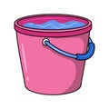 Bucket full of water Colored vector illustration