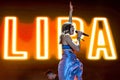 Dua Lipa pop music band perform in concert at FIB Festival Royalty Free Stock Photo