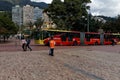 Dual articulation bus in Bogota, Colombia