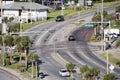 Dual carriageway road junction with traffic lights