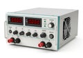 Dual-channel digital power supply unit with adjustable voltage and current controls Royalty Free Stock Photo