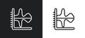 dual chart outline icon in white and black colors. dual chart flat vector icon from business collection for web, mobile apps and