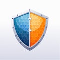 Dual Color Honeycomb Security Shield Royalty Free Stock Photo