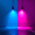 Dual Color Spotlight Background - Blue vs. Pink Royalty Free Stock Photo