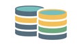 Dual Database Stacks Data Management System, vector design Generative AI Royalty Free Stock Photo