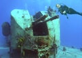 Dual Deck Cannon on Bow of Sunken Frigate Royalty Free Stock Photo