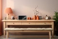 Dual Desk Bench on white background