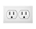 Dual electrical socket Type B. Receptacle from Canada. Royalty Free Stock Photo