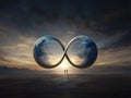 Dual existence: An artistic depiction of a parallel universe, blending abstract elements and surreal visuals