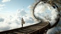 Dual existence: An artistic depiction of a parallel universe, blending abstract elements and surreal visuals