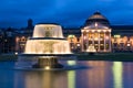 Dual Fountains at Kurhaus in Wiesbaden, Germany Royalty Free Stock Photo