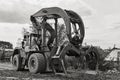 Dual function grapple skidder outdoors Royalty Free Stock Photo