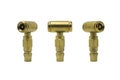 Dual Head Air Chuck, Old Brass inflator dual head tools used for Royalty Free Stock Photo