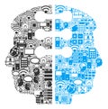 Dual Head Interface Mosaic Icon for BigData and Computing Royalty Free Stock Photo