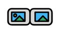 Dual Image Frames: Photo Gallery and Visual Content Icon, vector design Generative AI Royalty Free Stock Photo