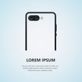 Dual lens camera realistic illustration . Icon with Smartphone