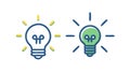 Dual Lightbulb Ideas Icon for Collaborative Thinking, vector design Generative AI Royalty Free Stock Photo