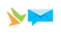Dual Mail Envelopes Icon, Email and Messaging Service, vector design Generative AI Royalty Free Stock Photo