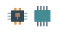 Dual Microchips for Parallel Processing Technology, vector design Generative AI Royalty Free Stock Photo